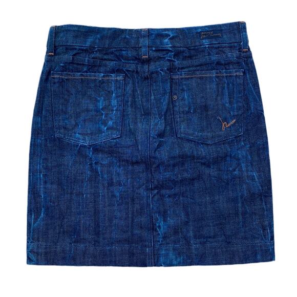 New Citizens of Humanity Blue Dark Wash Button Front Knee Length Jean Skirt 28 - Picture 6 of 11